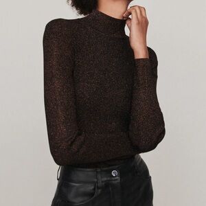 Maje metallic turtleneck sweater